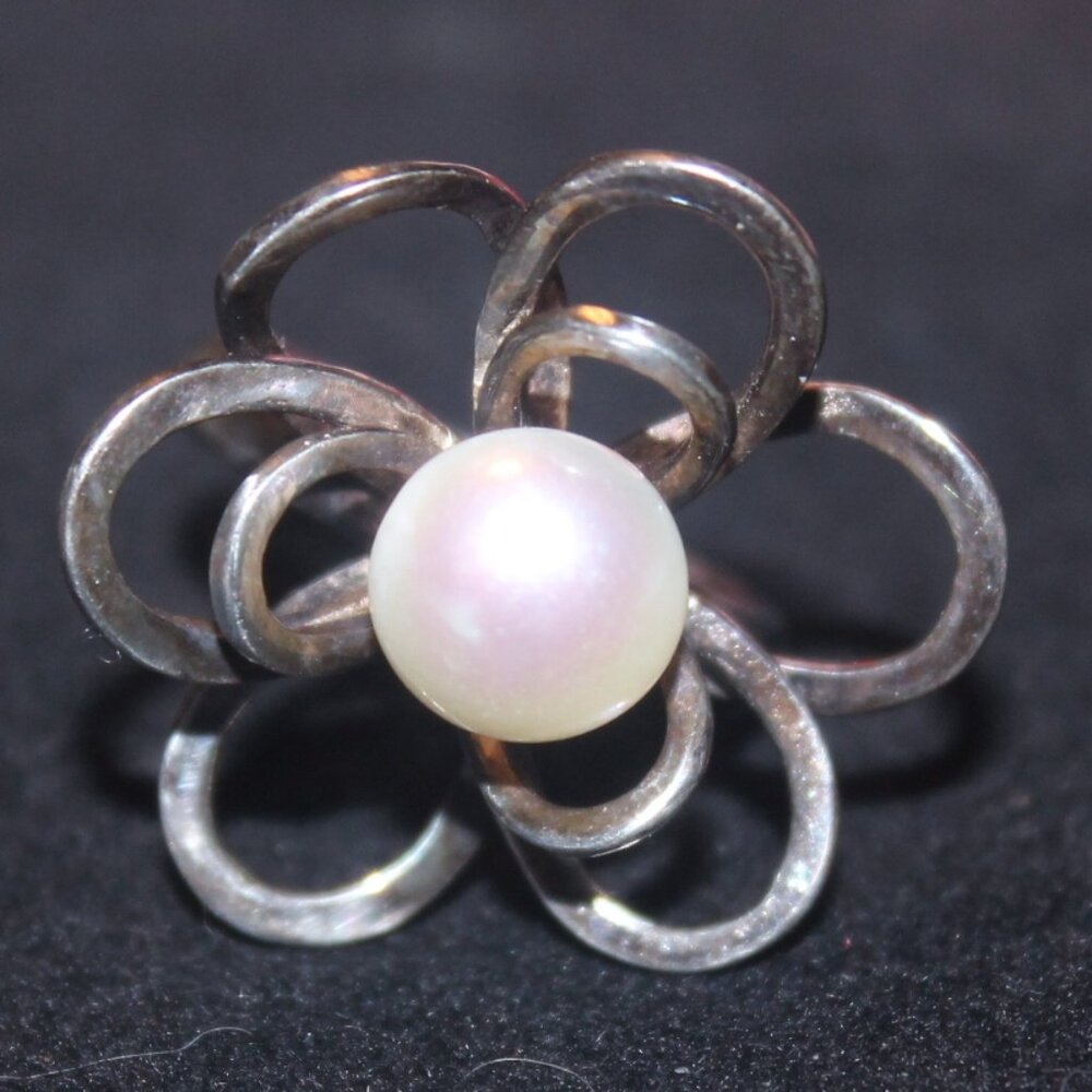 925 Sterling Large Flower Statement Cocktail Ring… - image 2